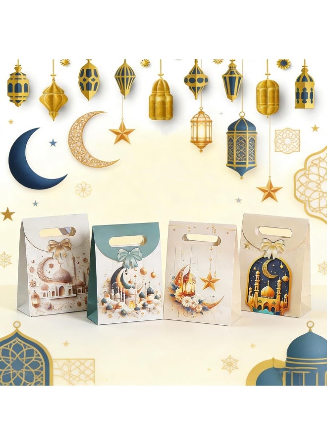 8 PCS Paper Gift Bags: 4 Styles Ramadan Mubarak Paper Wrapping Bags - Prefect for Ramadan Treat Party Favors Supplies Eid Party Decoration - Image 5